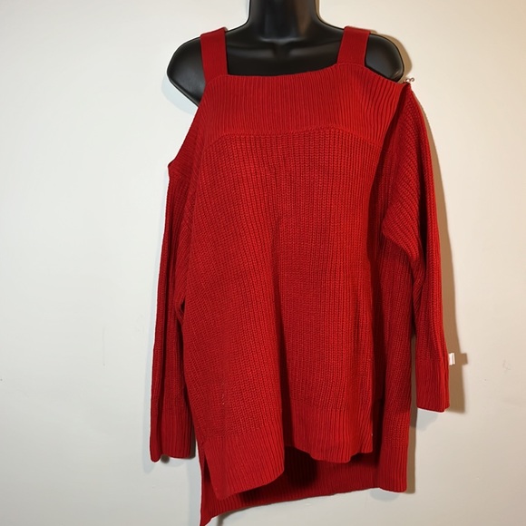 Sexy RED - Fashion to Figure Cold Shoulder Knit Sweater - Picture 6 of 6